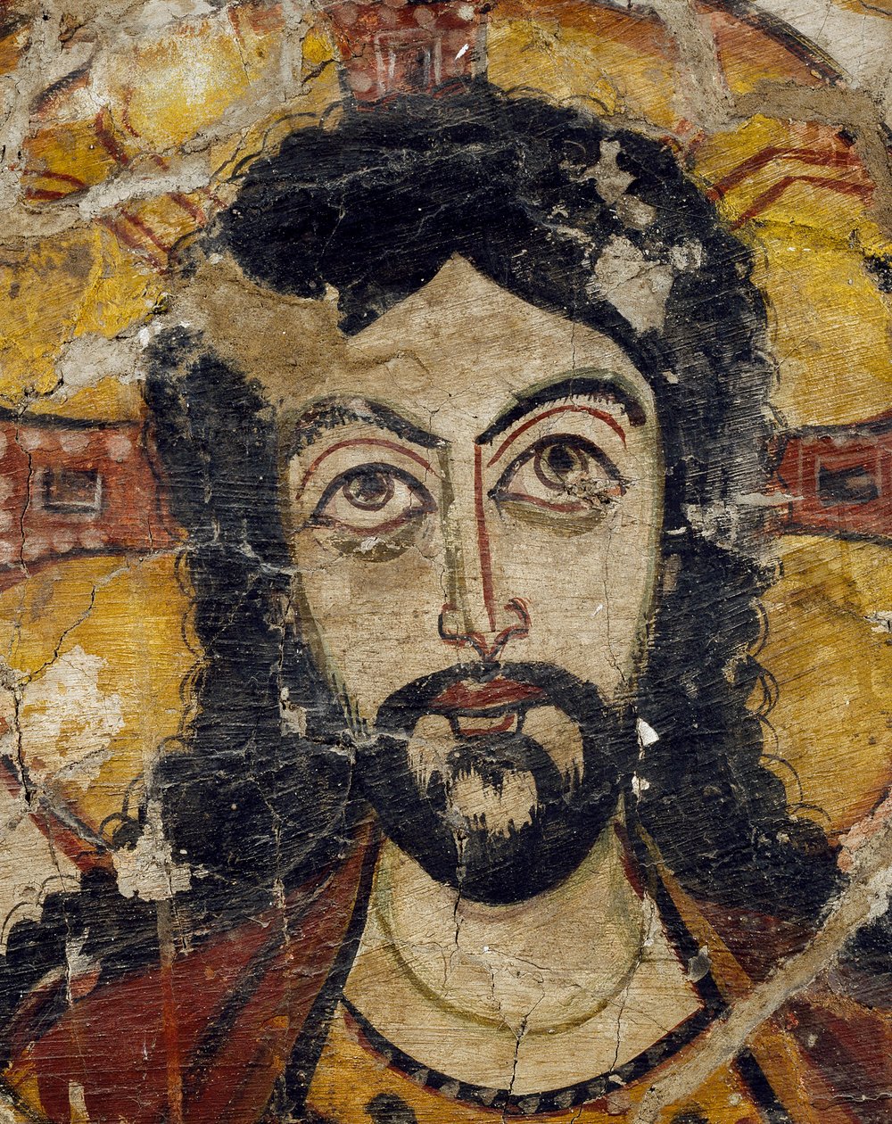 Kristuksen pää kahden enkelin tukemana, 6.-7. vuosisadalla (yksityiskohta 922031) tekijältä Coptic Coptic