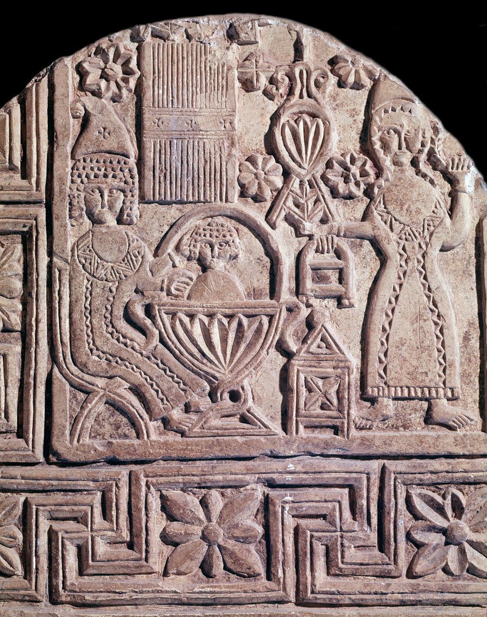 Kahden sairaanhoitajan pestämä Jeesus (stelee, 6. vuosisata) tekijältä Coptic Coptic
