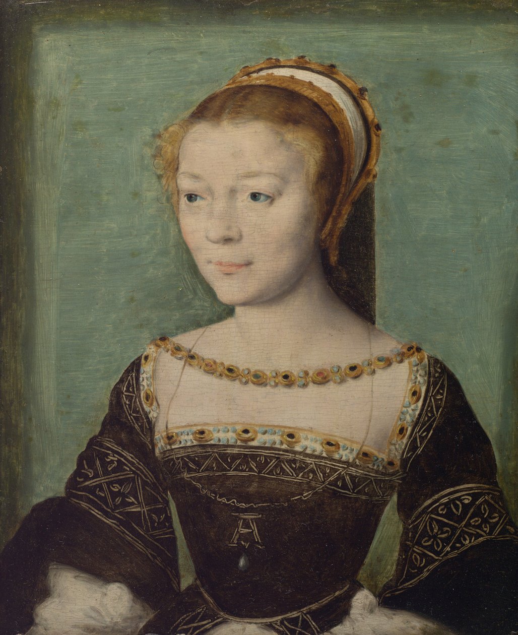 Anne de Pisseleu, Etampesin herttuatar, n. 1535-1540 tekijältä Corneille de Lyon attr. to Corneille de Lyon attr. to