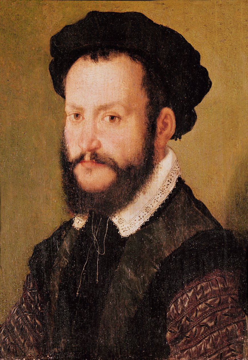 Ruskeatukkaisen miehen muotokuva, n. 1560 tekijältä Corneille de Lyon