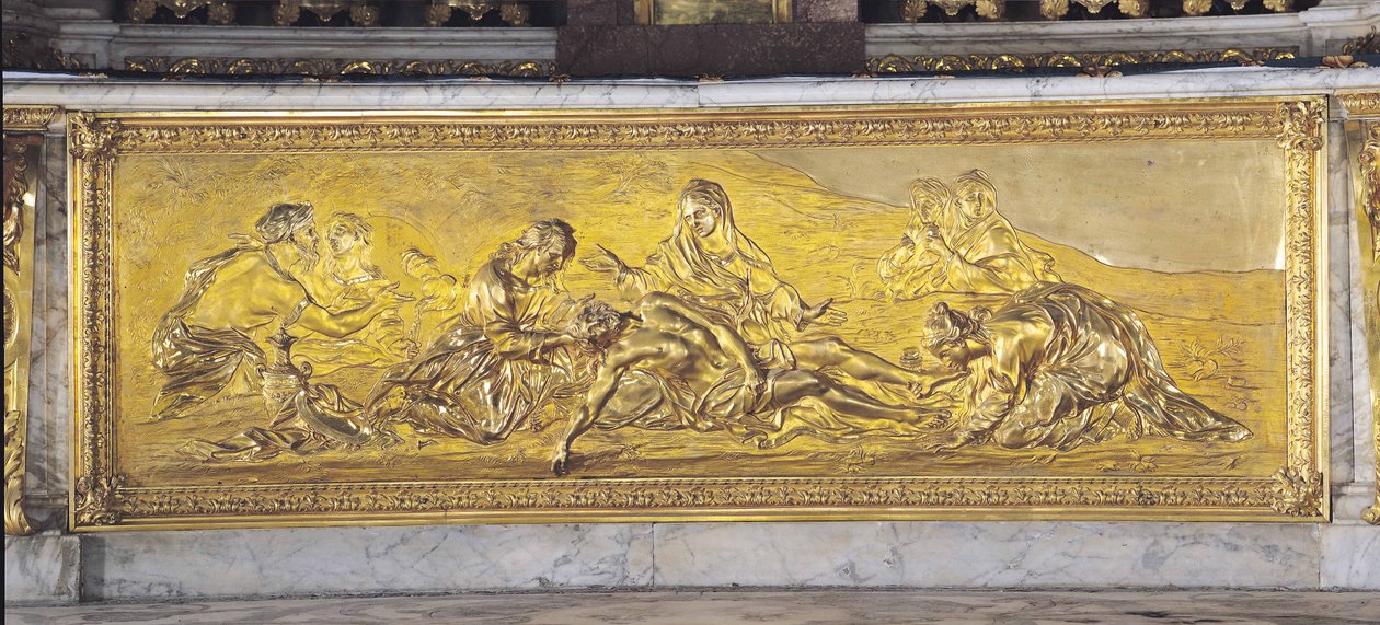 Pieta, kuninkaallisesta kappelista (kullattua pronssia) tekijältä Corneille van Cleve