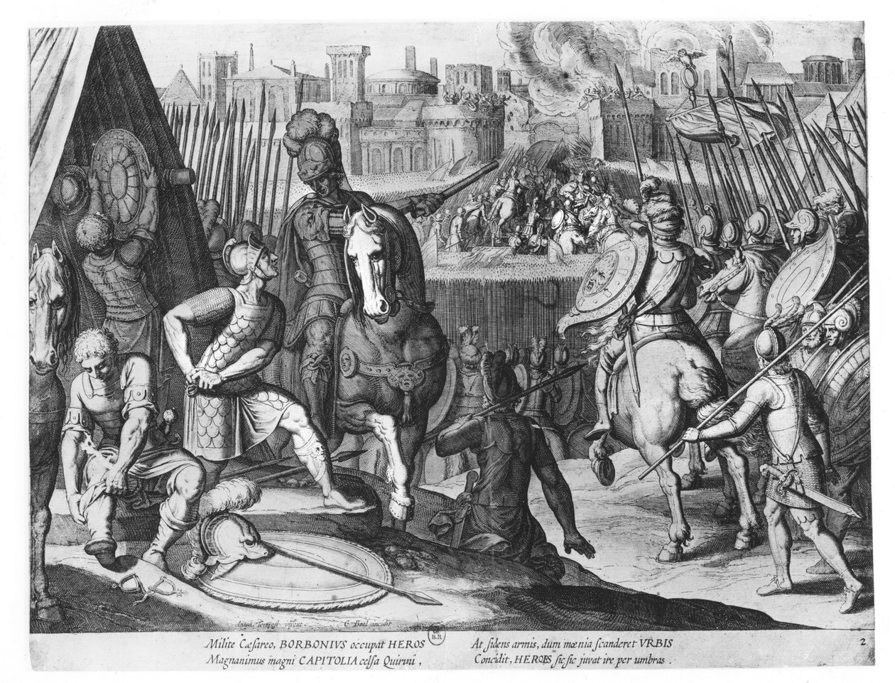 Kaarle III, Bourbonin herttua Rooman ryöstössä vuonna 1527 tekijältä Cornelis Boel