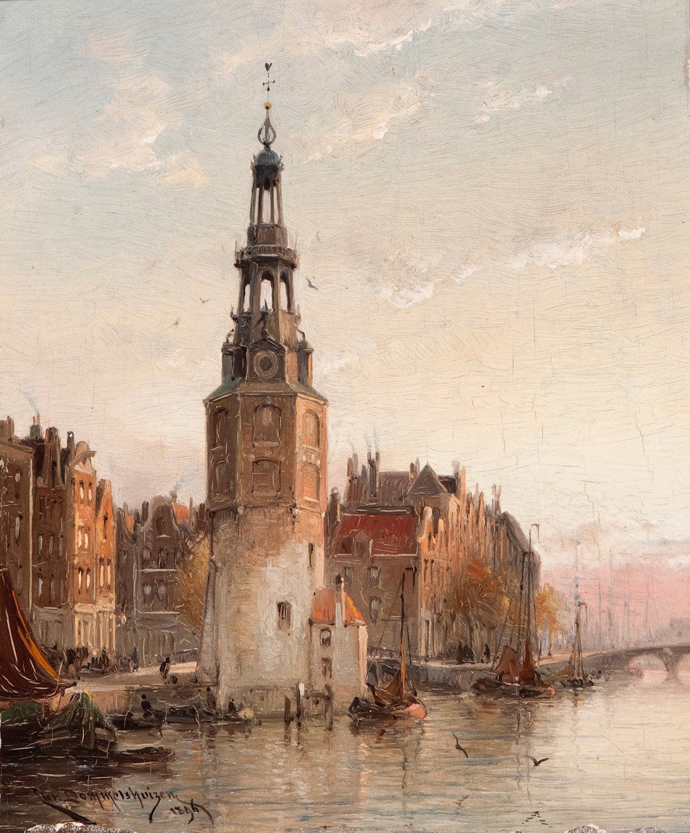 Montelbaanstower Amsterdamissa. tekijältä Cornelis Christiaan Dommersen