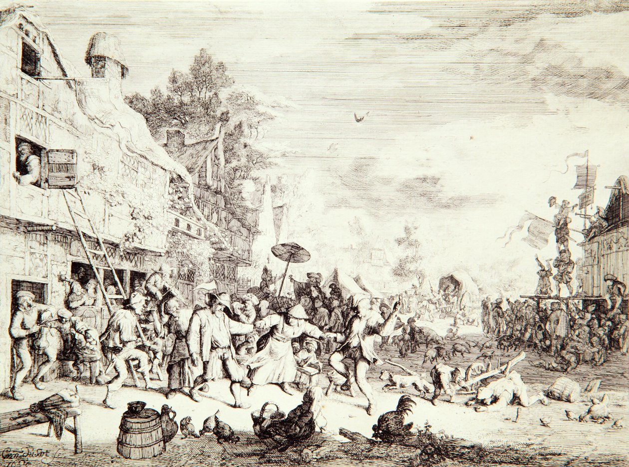 Kylämessut, 1685 tekijältä Cornelis Dusart