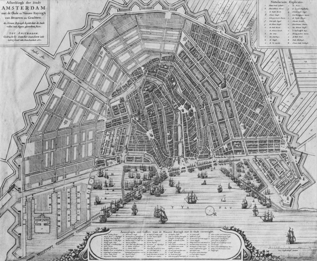 Amsterdamin kartta, 1662 tekijältä Cornelis I Danckerts