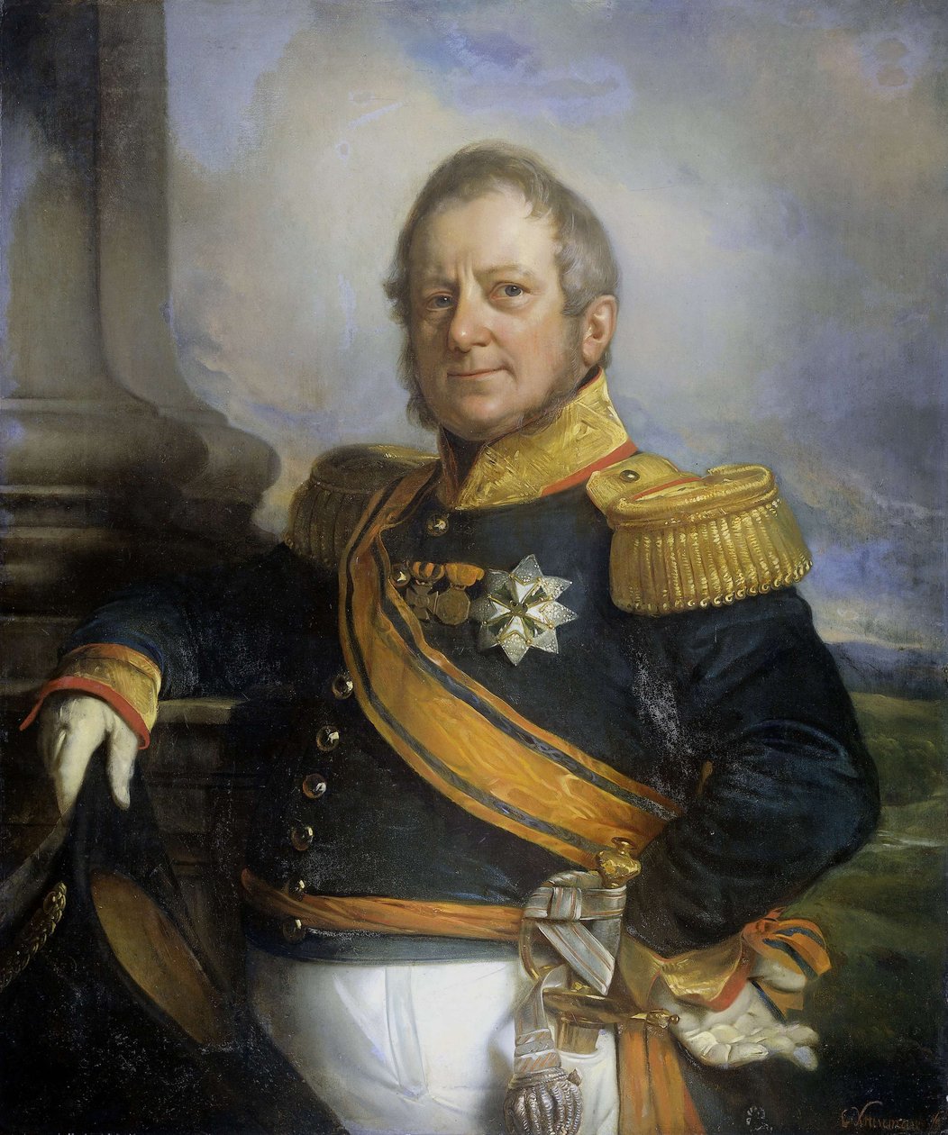 Muotokuva Hendrik Merkuksesta, paroni de Kockista (1779–1845), armeijan komentajasta ja vuoden 1826 jälkeen Alankomaiden Itä -Intian kenraaliluutnantista tekijältä Cornelis Kruseman