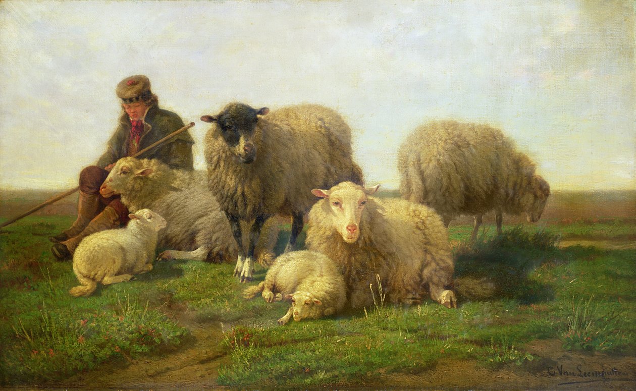 Paimen lampaineen ja karitsaineen tekijältä Cornelis van Leemputten
