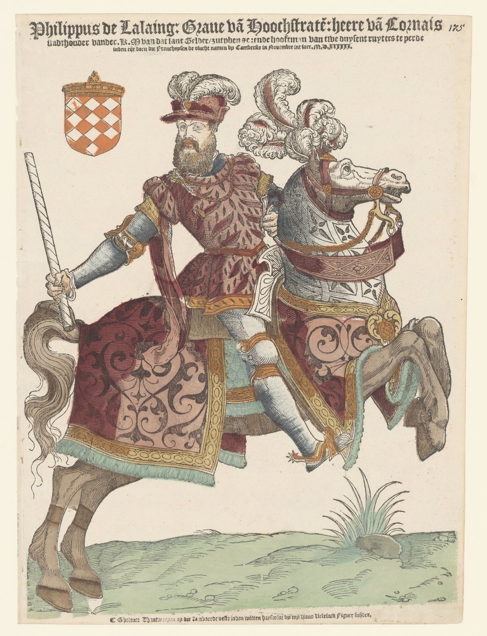 Muotokuva Philip van Lalaingista hevosen selässä tekijältä Cornelis Anthonisz. (manner of)