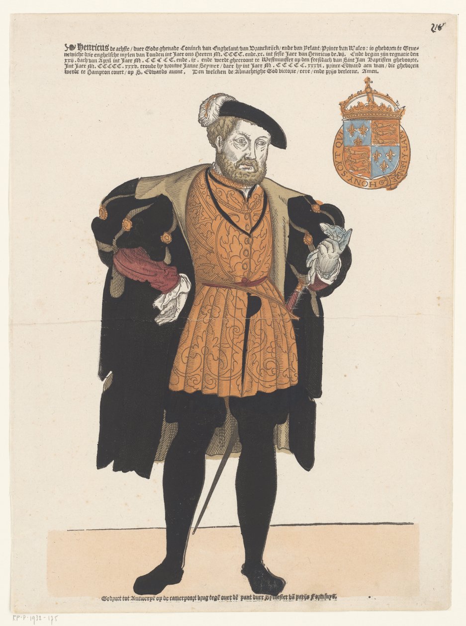 Englannin Henrik VIII:n muotokuva tekijältä Cornelis Anthonisz. (manner of)