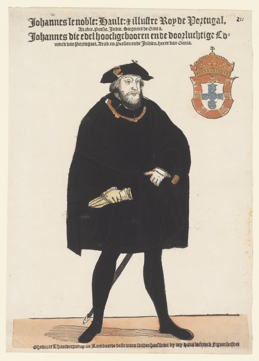 Portugalilaisen Johannes III:n muotokuva tekijältä Cornelis Anthonisz. (manner of)