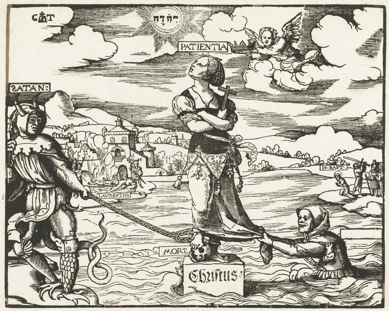 Kärsivällisyyttä (Patientia) kivellä vedessä tekijältä Cornelis Anthonisz.