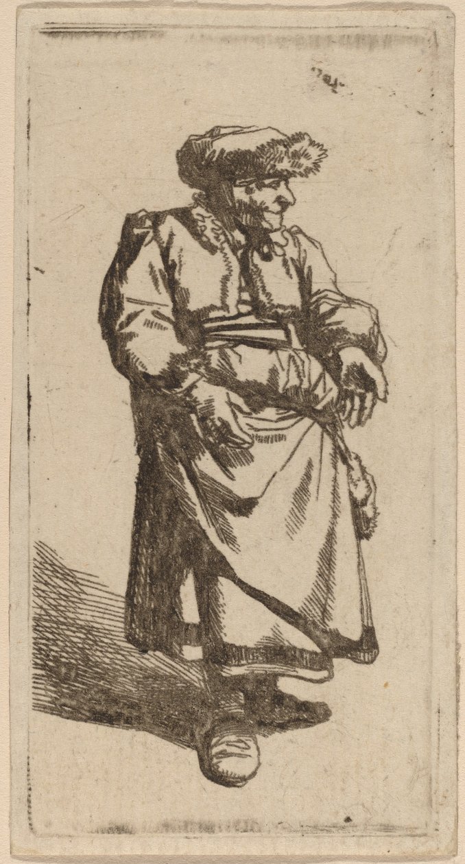 Vanha nainen seisomassa tekijältä Cornelis Pietersz Bega