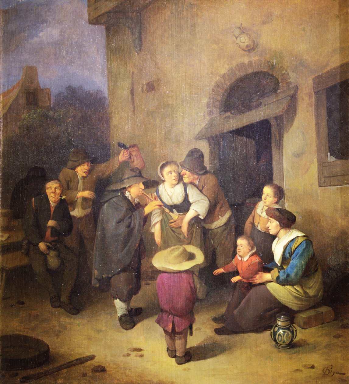 Katumuusikot (öljy paneeliin) tekijältä Cornelis Pietersz Bega