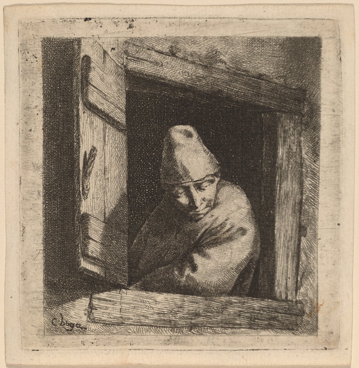 Talonpoika ikkunassa tekijältä Cornelis Pietersz Bega