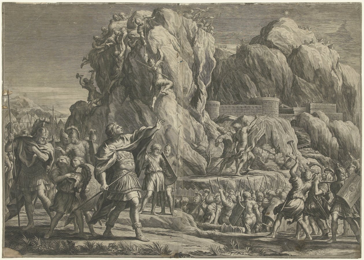 Aleksanteri Suuri valloittaa Petran tekijältä Cornelis Bloemaert (II)