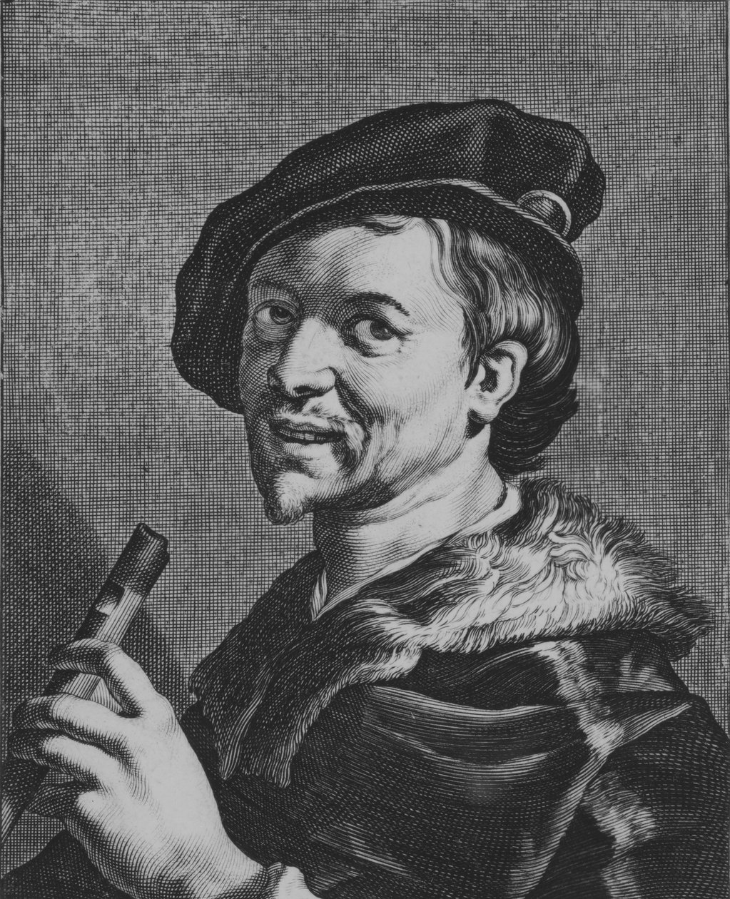 Mies huilun kanssa, 1625. tekijältä Cornelis Bloemaert