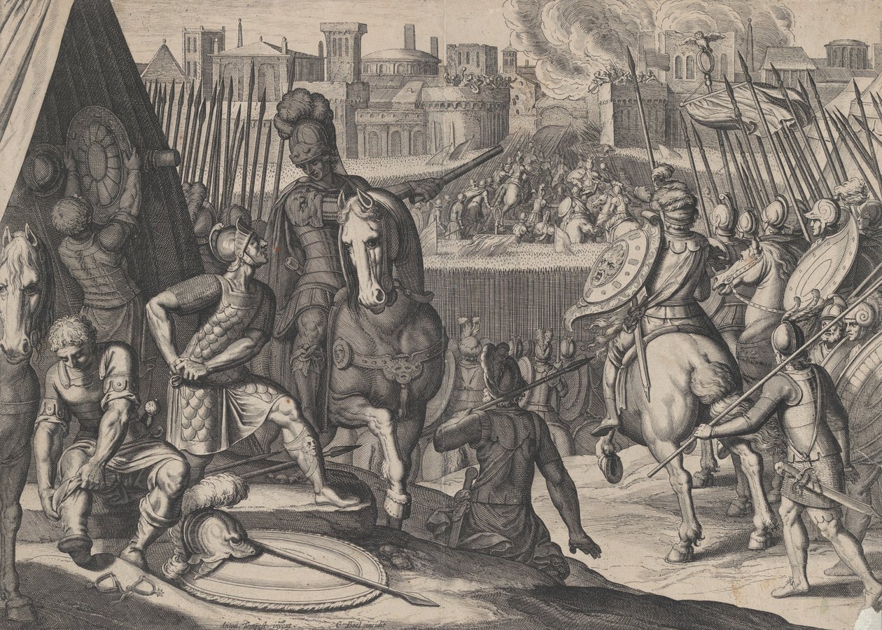Levy 2: Bourbonin konstaapelin ottama Rooman kaupunki Kaarle V:n voitosta, 1614. tekijältä Cornelis Boel