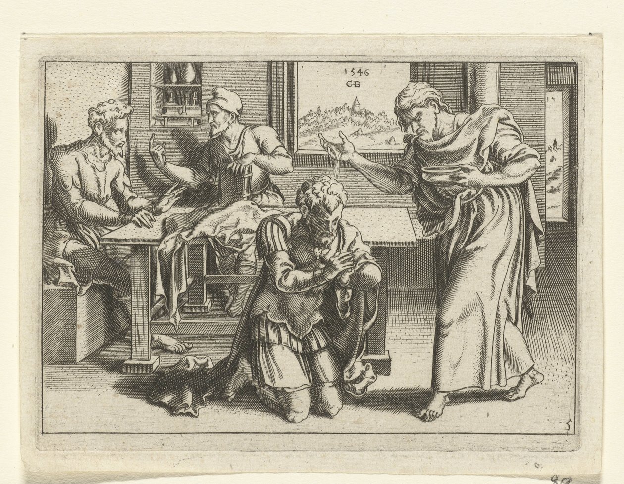 Ananias kastaa Paavalin The Life of Paul (sarjan nimi) tekijältä Cornelis Bos