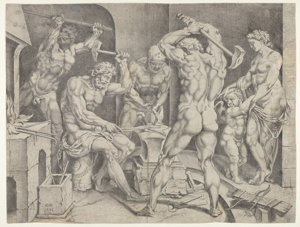 Vulcanin takomo, 1546. tekijältä Cornelis Bos