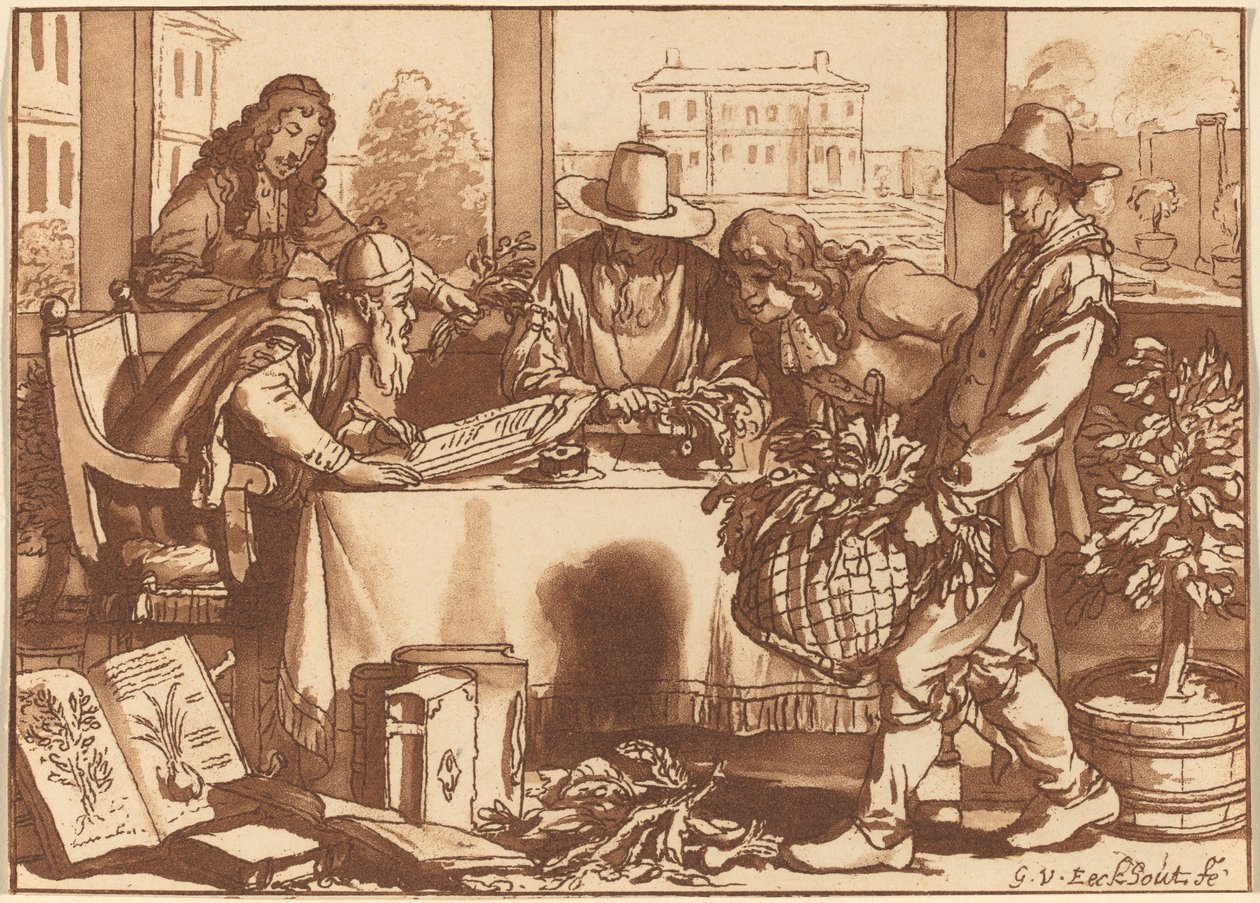 Puutarhuri, 1780, julkaistu 1787. tekijältä Cornelis Brouwer