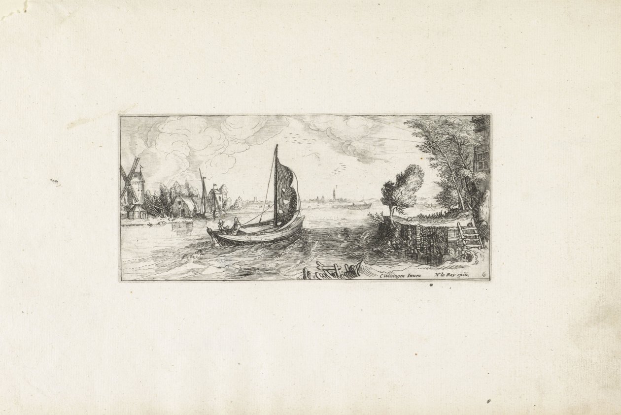 Vene joella Maisemat (sarjan nimi) tekijältä Cornelis Claesz van Wieringen (possibly)