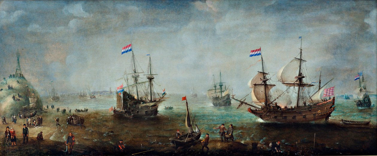 Marine (öljy puulle) tekijältä Cornelis Claesz  van Wieringen