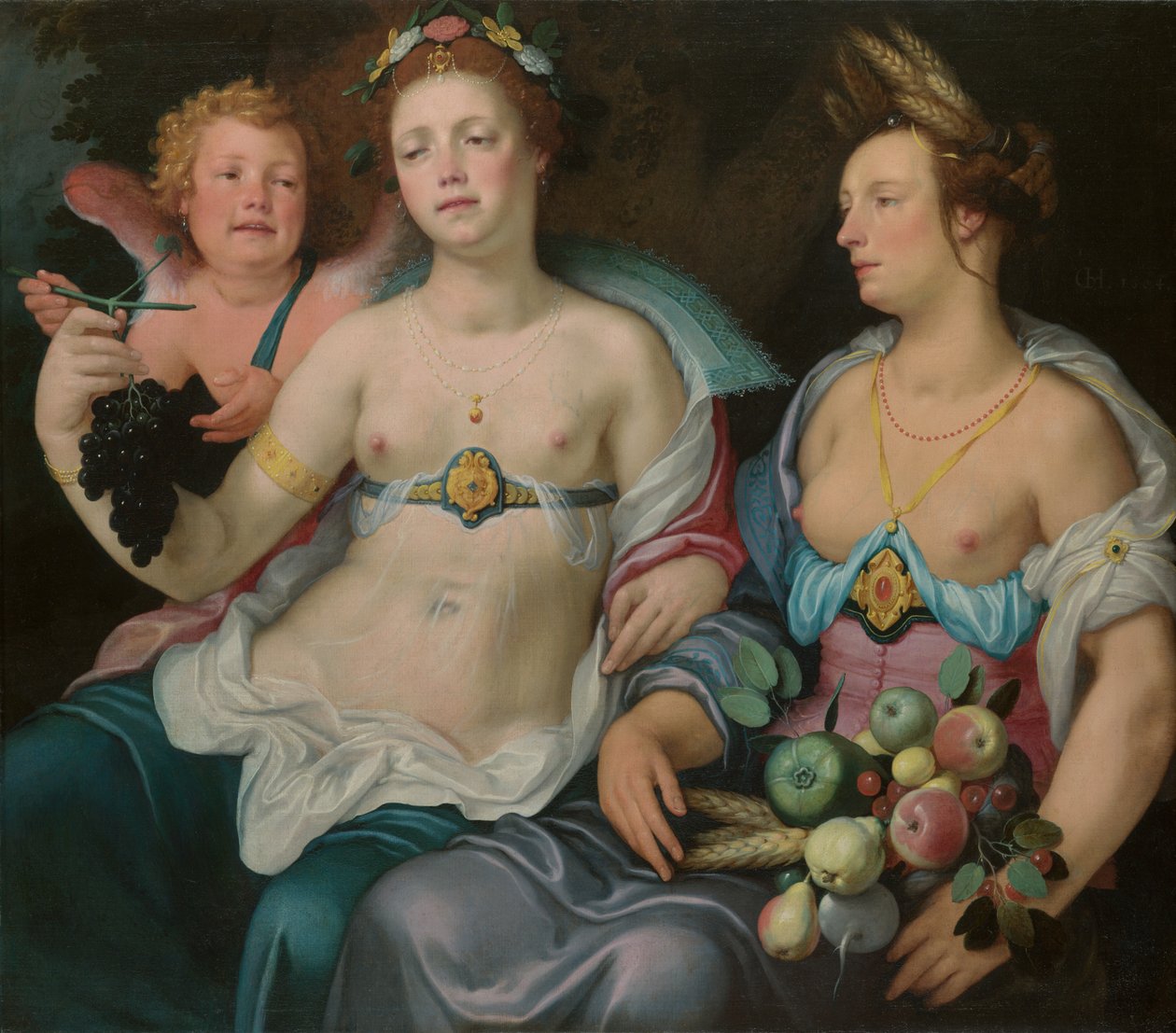Venus, Amor ja Ceres tekijältä Cornelis Cornelisz.