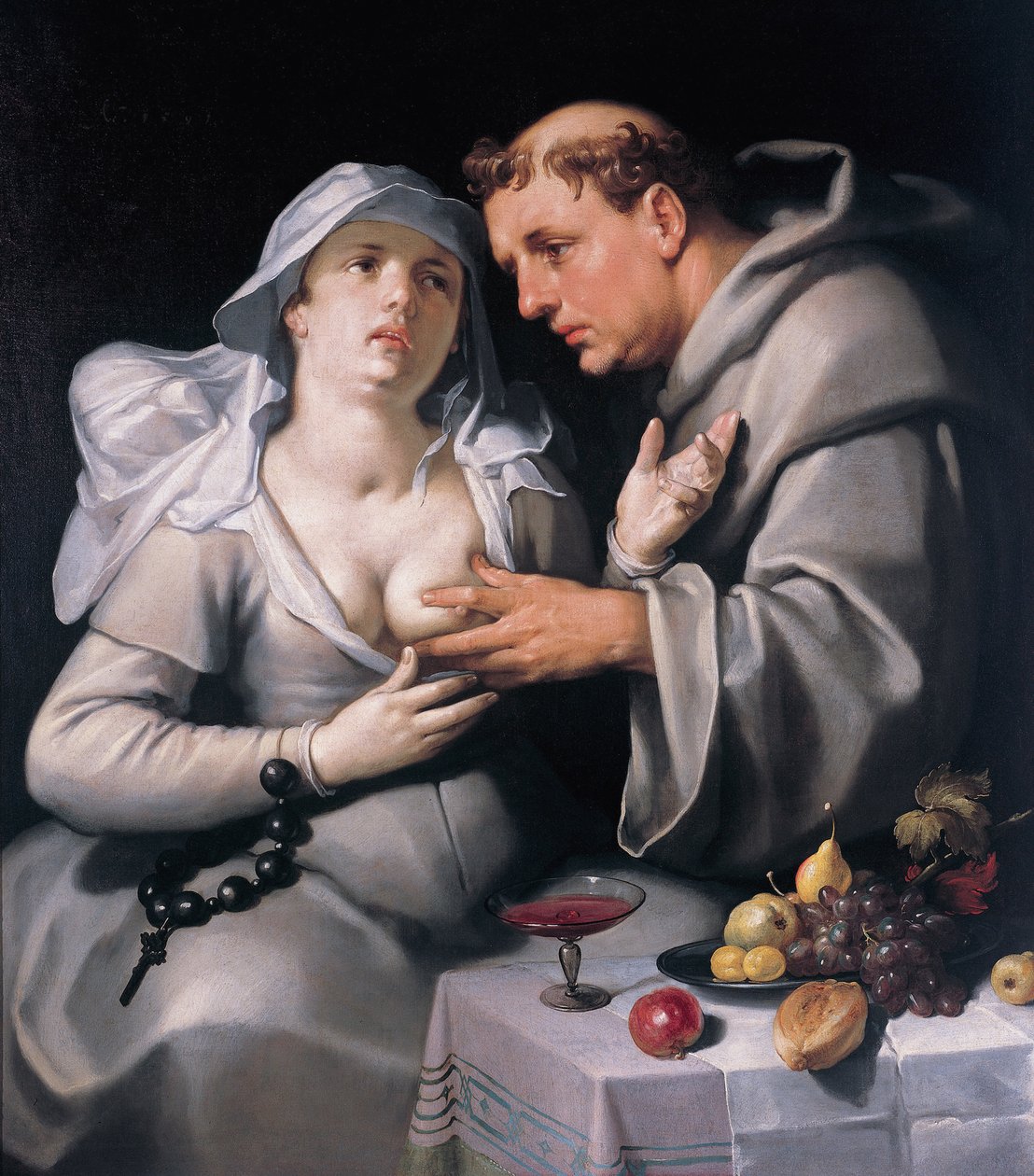 Munkki ja nunna, 1591 tekijältä Cornelis Cornelisz. Haarlem van