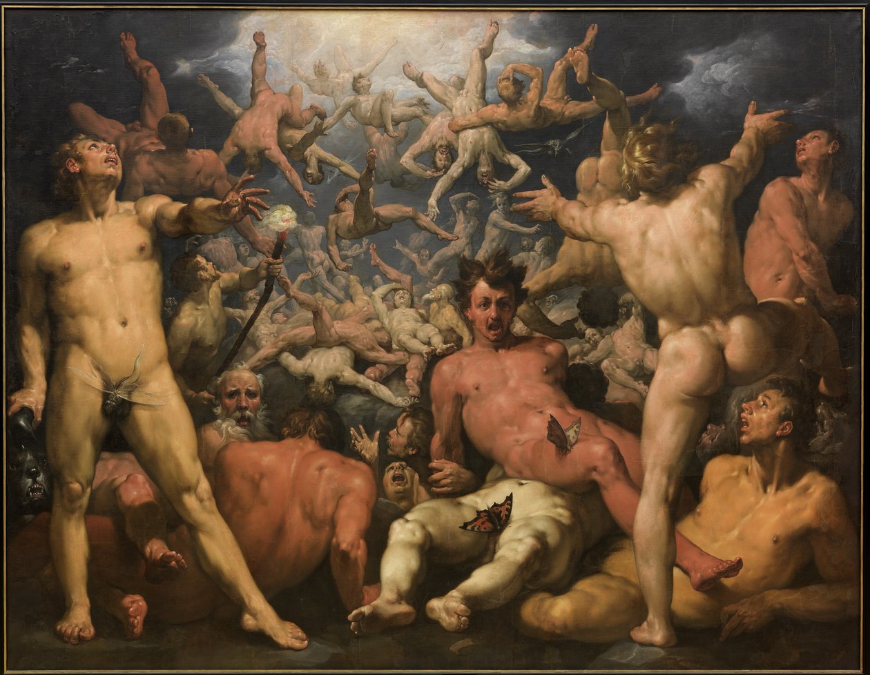 Titaanien kaatuminen, noin 1590 tekijältä Cornelis Cornelisz. Haarlem van