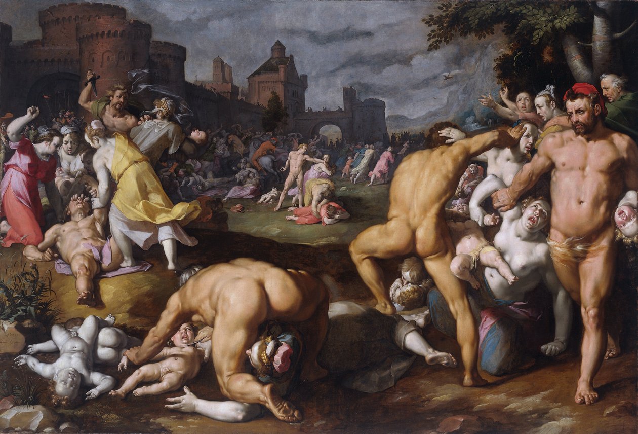 Viattomien verilöyly, 1590 tekijältä Cornelis Cornelisz. Haarlem van