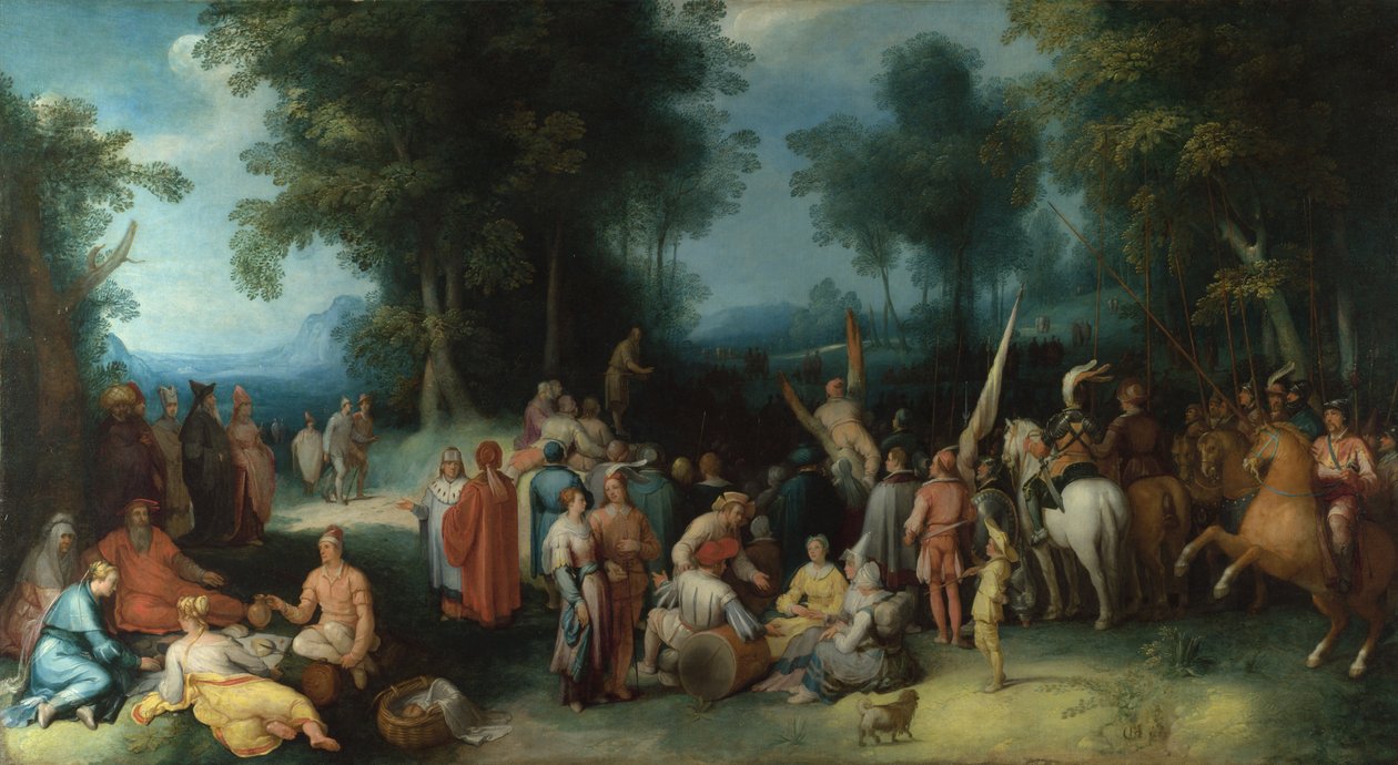 Pyhän Johannes Kastajan saarna, 1602 tekijältä Cornelis Cornelisz. Haarlem van