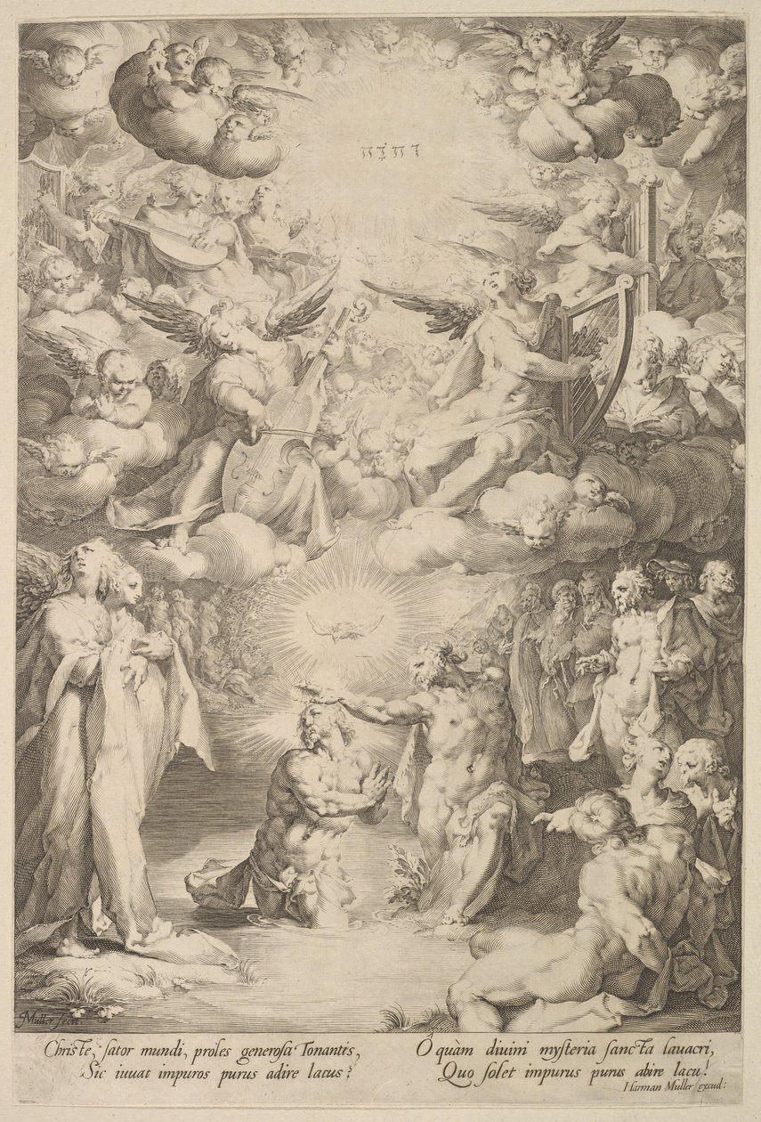 Kristuksen kaste, n. 1600 tekijältä Cornelis Cornelisz van Haarlem