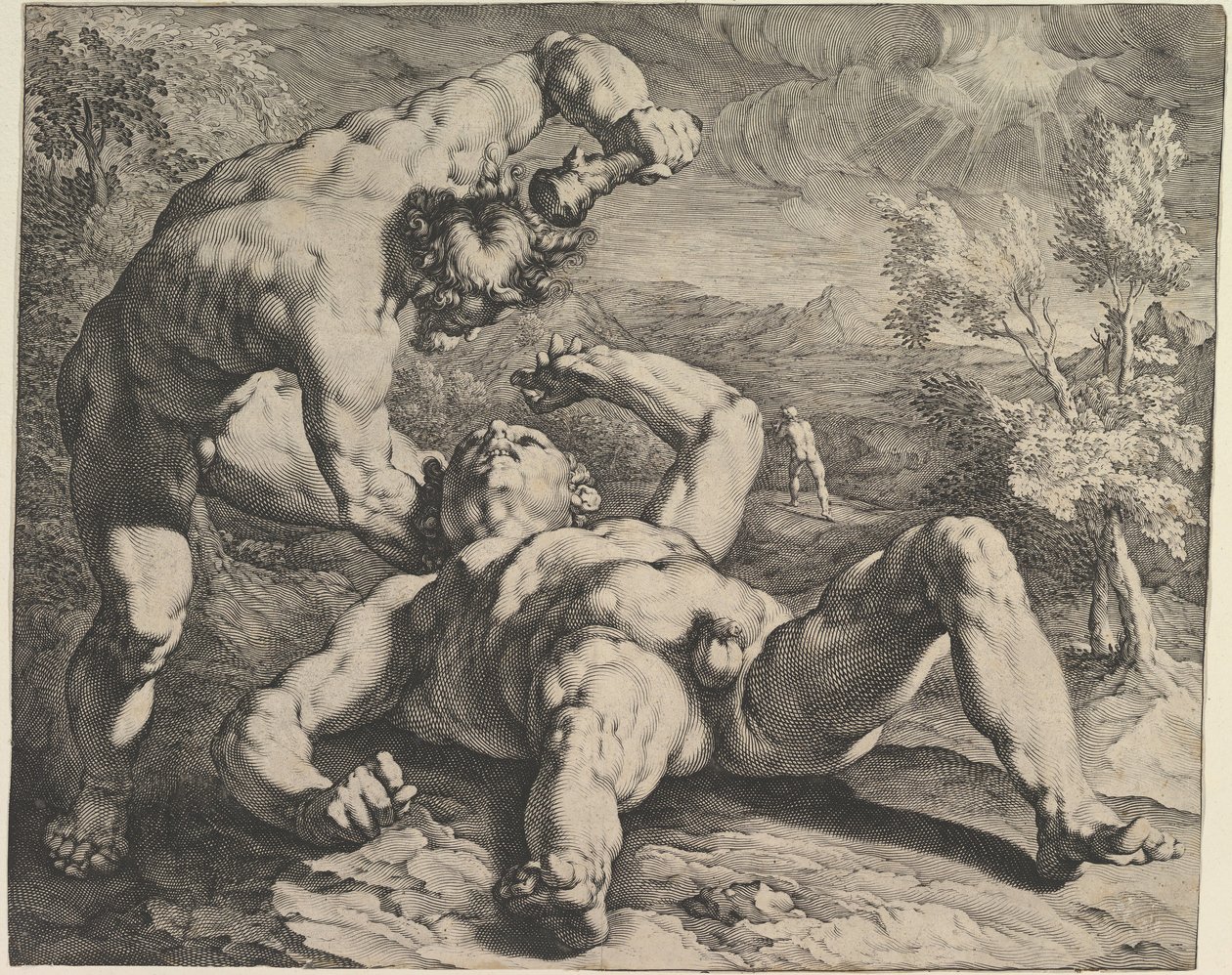 Cain Killing Abel, n. 1591 tekijältä Cornelis Cornelisz van Haarlem