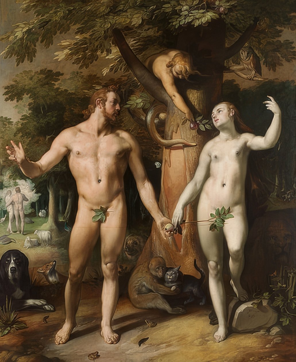 Ihmisen lankeemus. 1592 tekijältä Cornelis Cornelisz. van Haarlem