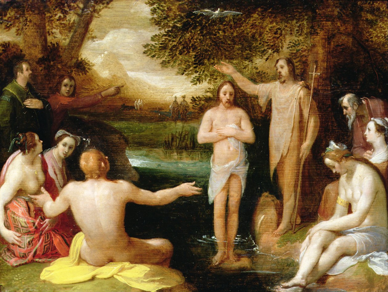 Kristuksen kaste (öljy) tekijältä Cornelis Cornelisz. van Haarlem