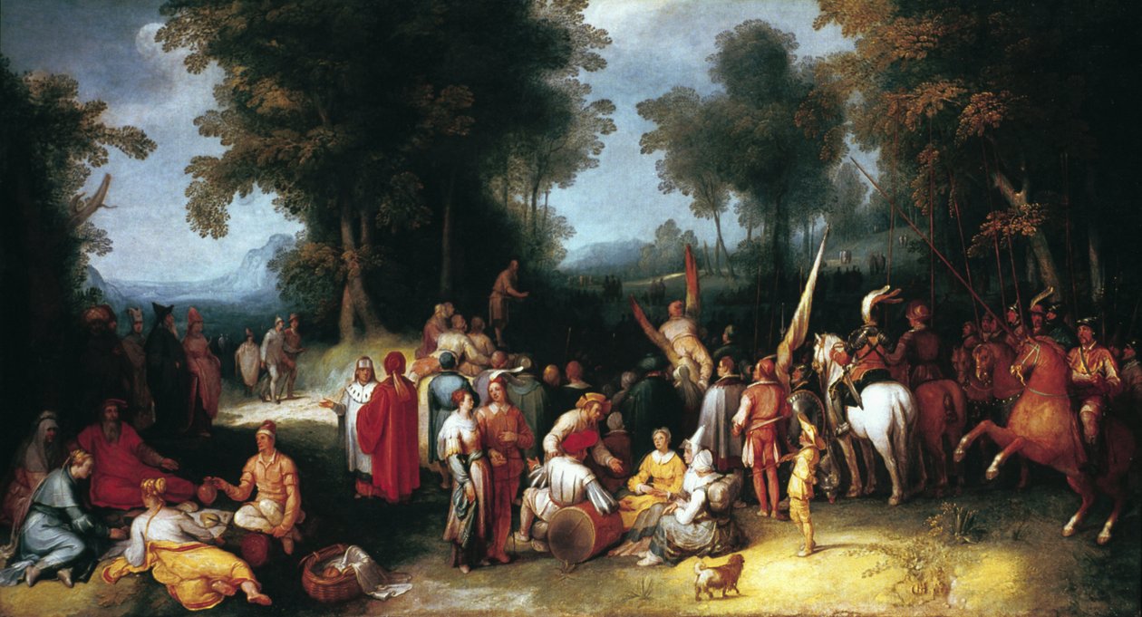 Pyhän Johannes Kastajan saarna, 1602 tekijältä Cornelis Cornelisz van Haarlem