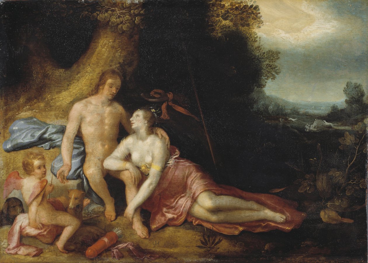 Venus ja Adonis, 1603 tekijältä Cornelis Cornelisz van Haarlem