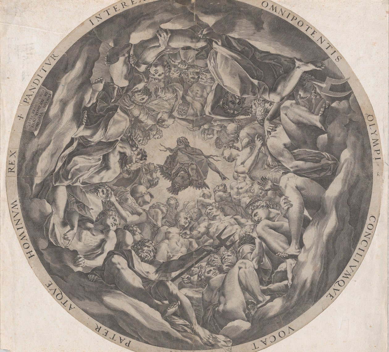 Jumalien kokous Olympusvuorella, 1565. tekijältä Cornelis Cort