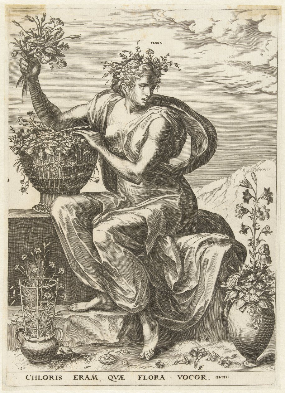 Kasvisto Goddess and Nymphs (sarjan nimi) tekijältä Cornelis Cort