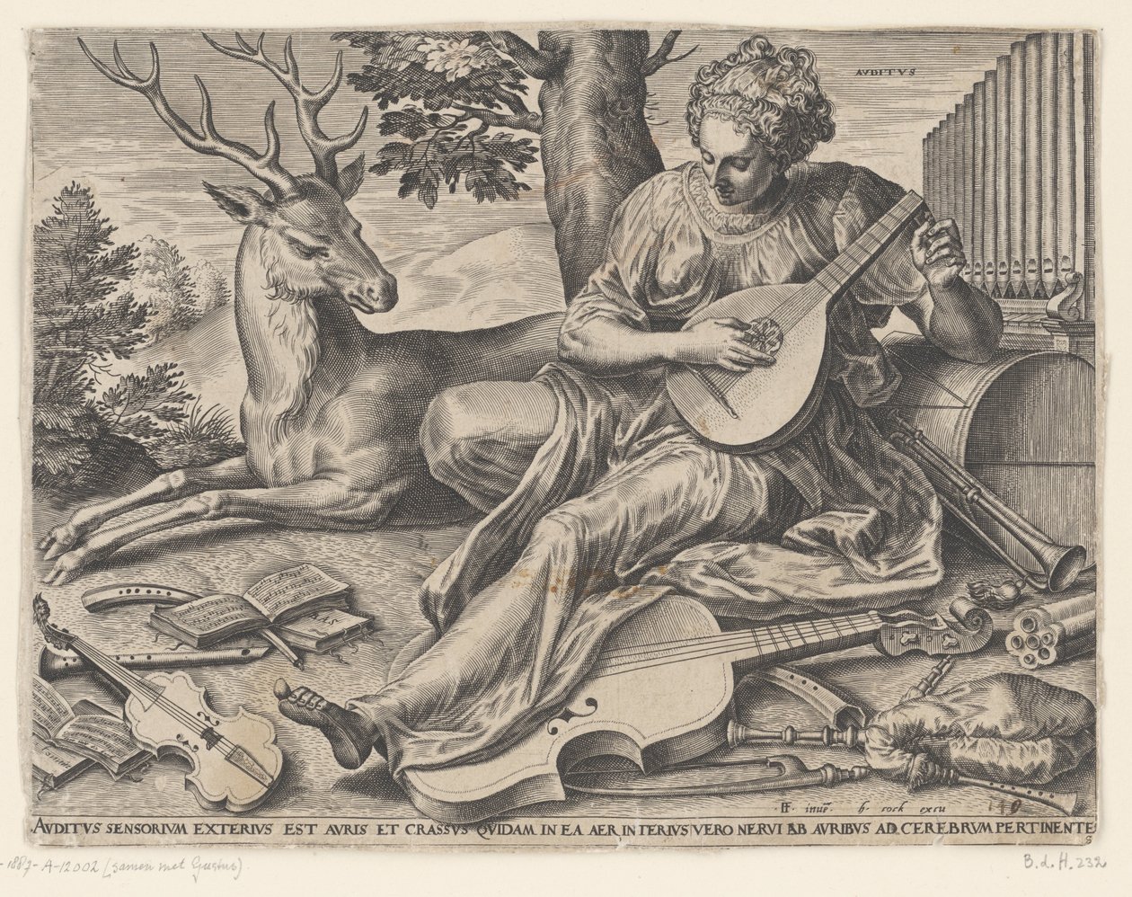 Kuuleminen (Auditus) The Five Senses (sarjan nimi) tekijältä Cornelis Cort
