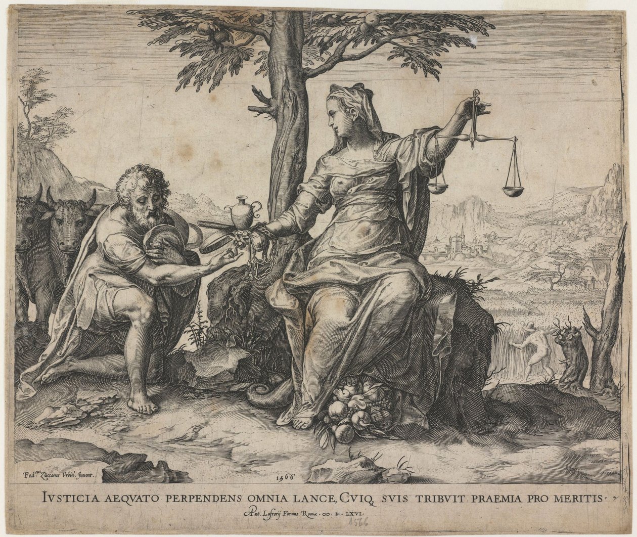 Justice Rewards Toil, 1566 tekijältä Cornelis Cort