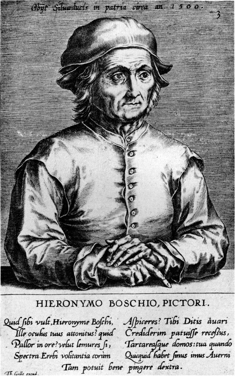Hieronymus Boschin muotokuva, 1570-luku. tekijältä Cornelis Cort