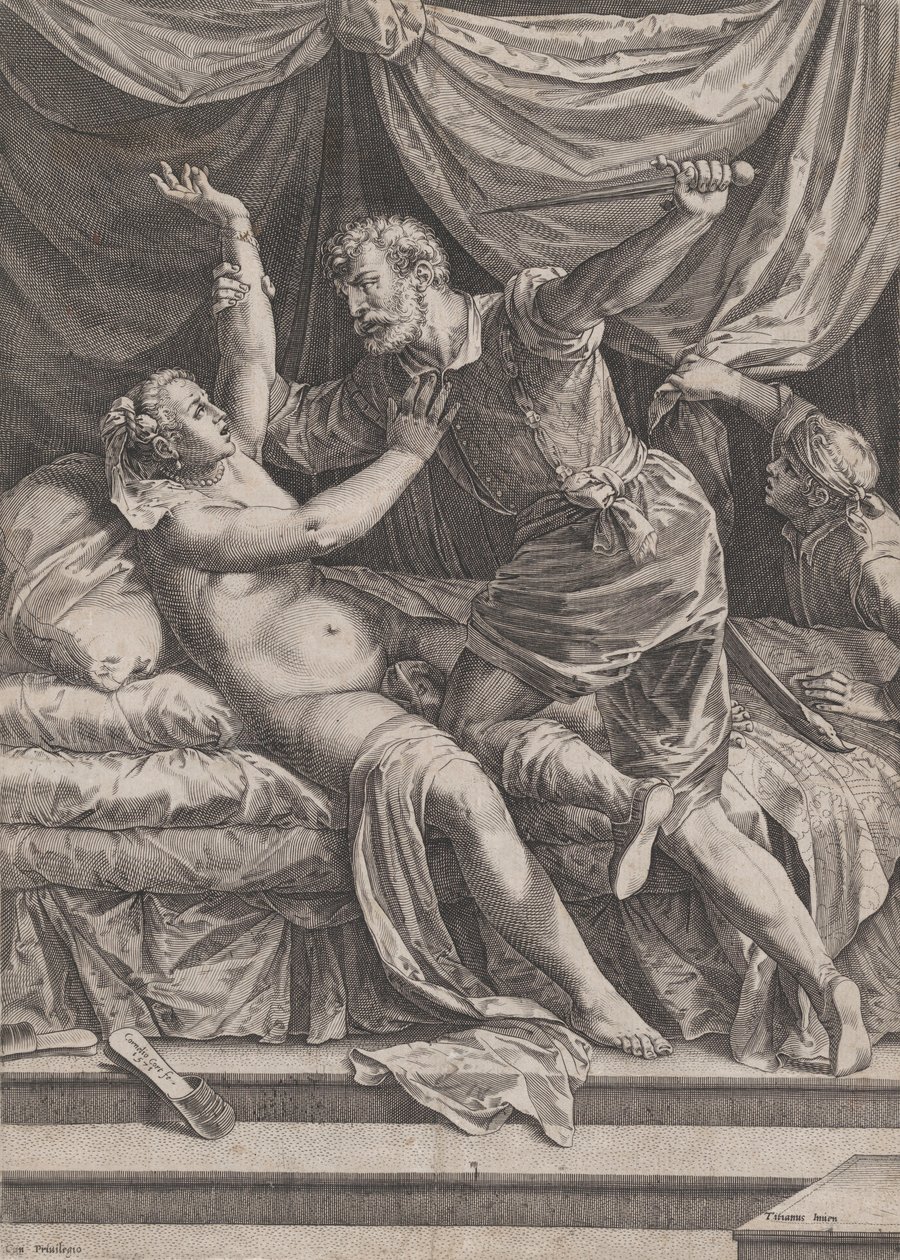 Tarquin ja Lucretia, 1571. tekijältä Cornelis Cort