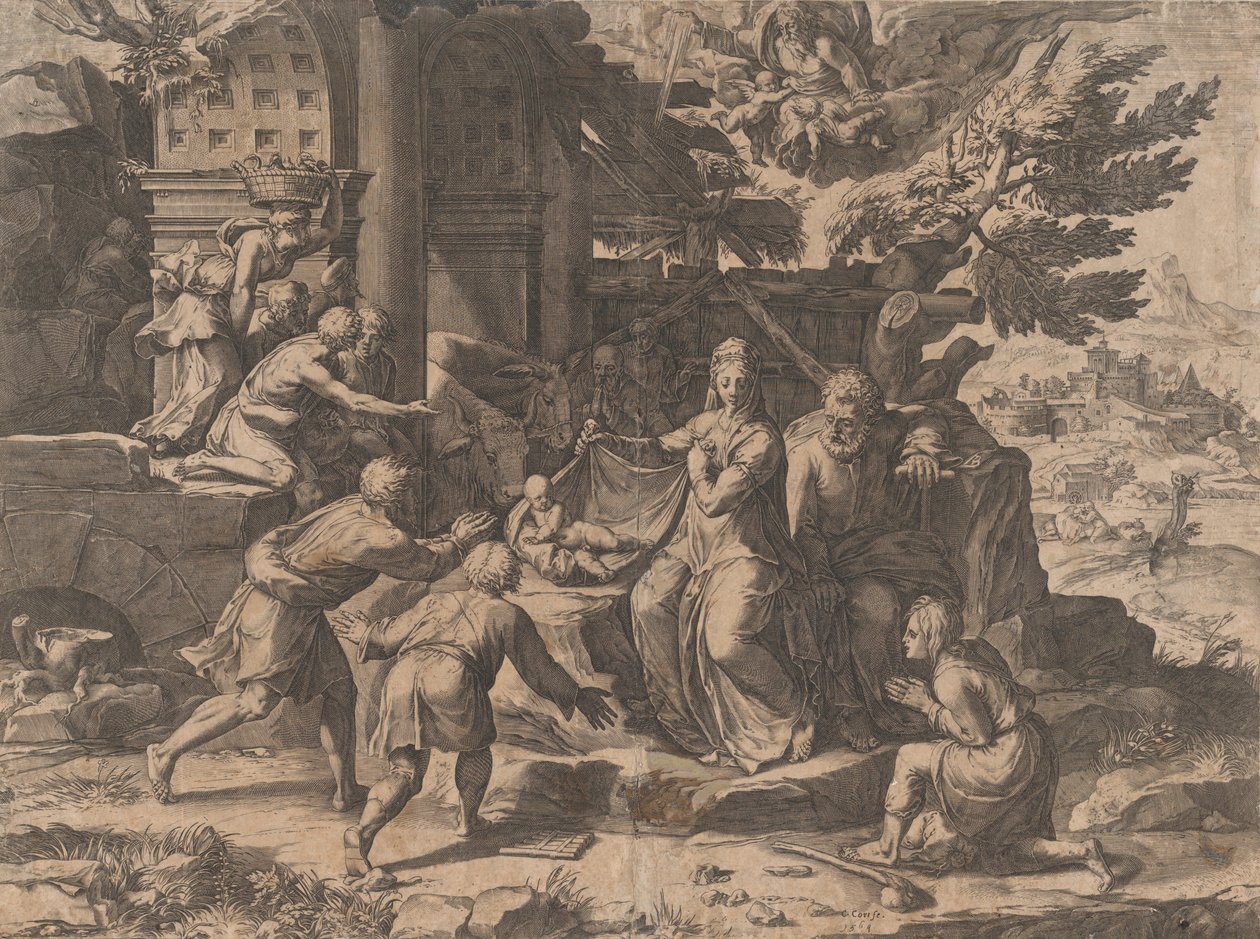 Paimenten palvonta, 1569, 1569. tekijältä Cornelis Cort