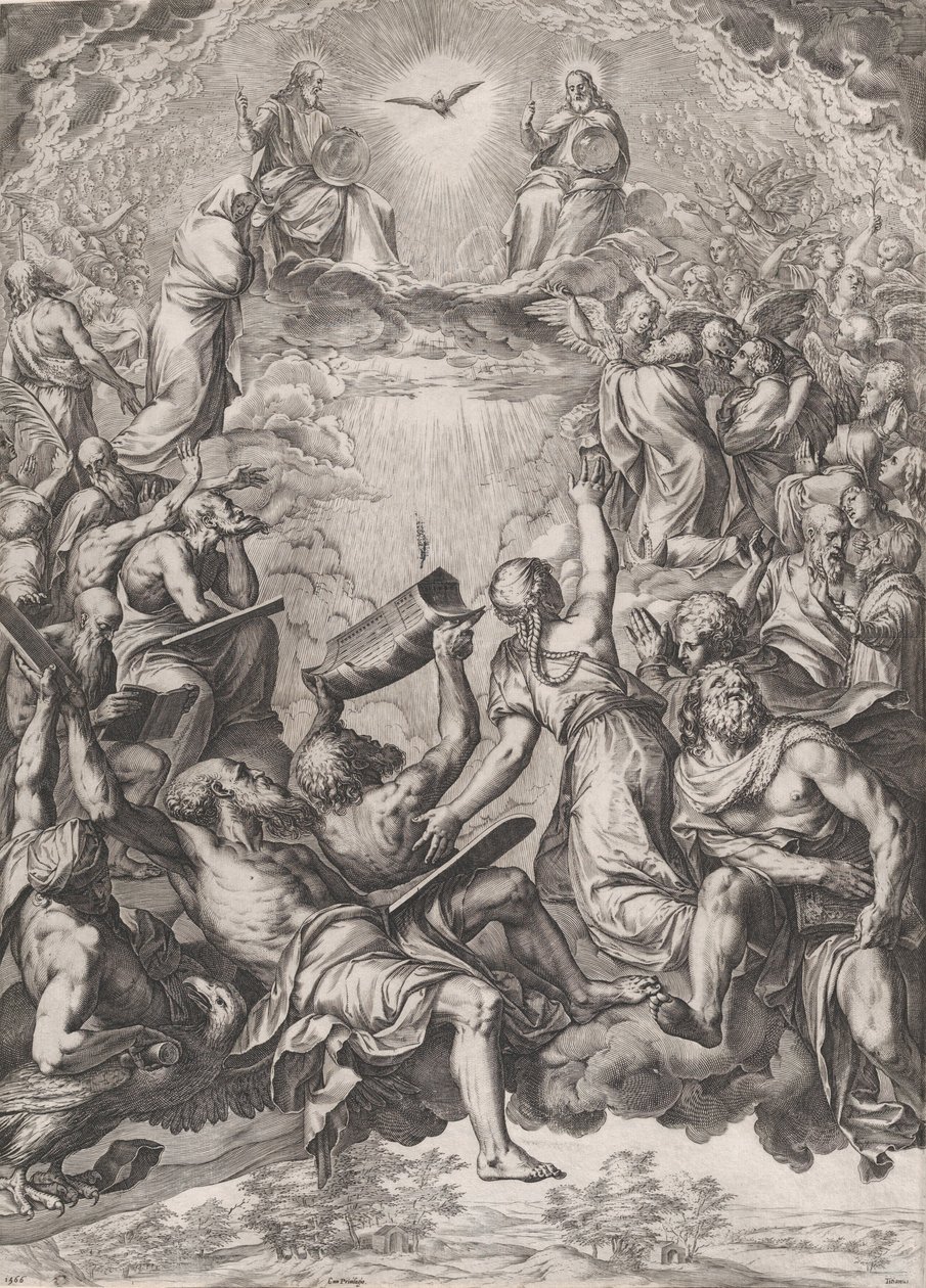 Kolminaisuuden palvonta, 1566. tekijältä Cornelis Cort