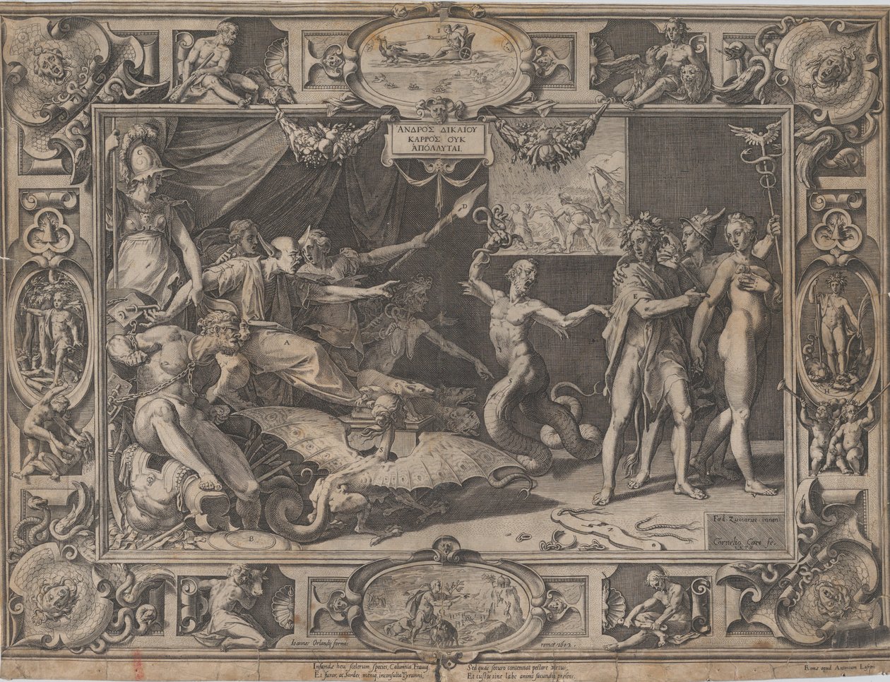 The Calumny of Apelles, 1602. tekijältä Cornelis Cort
