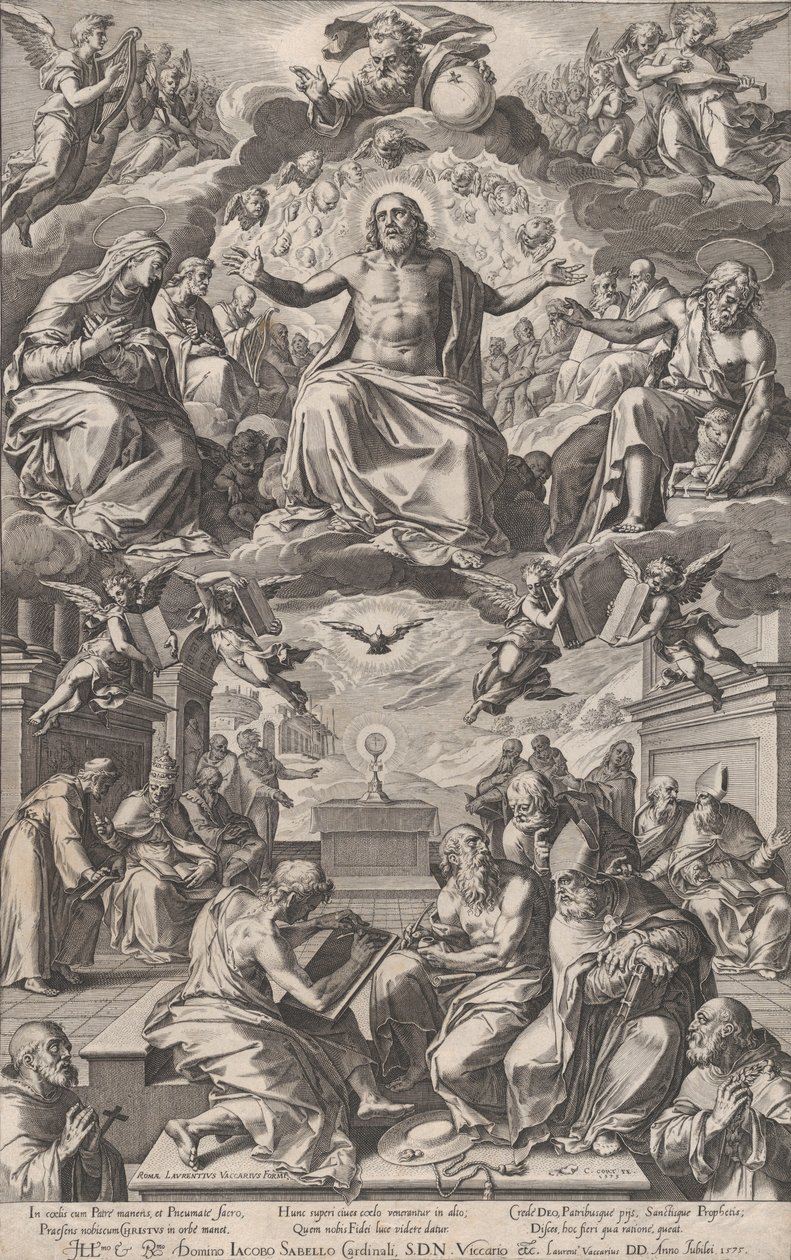 Kirkkoisien kiista pyhästä sakramentista, 1575. tekijältä Cornelis Cort