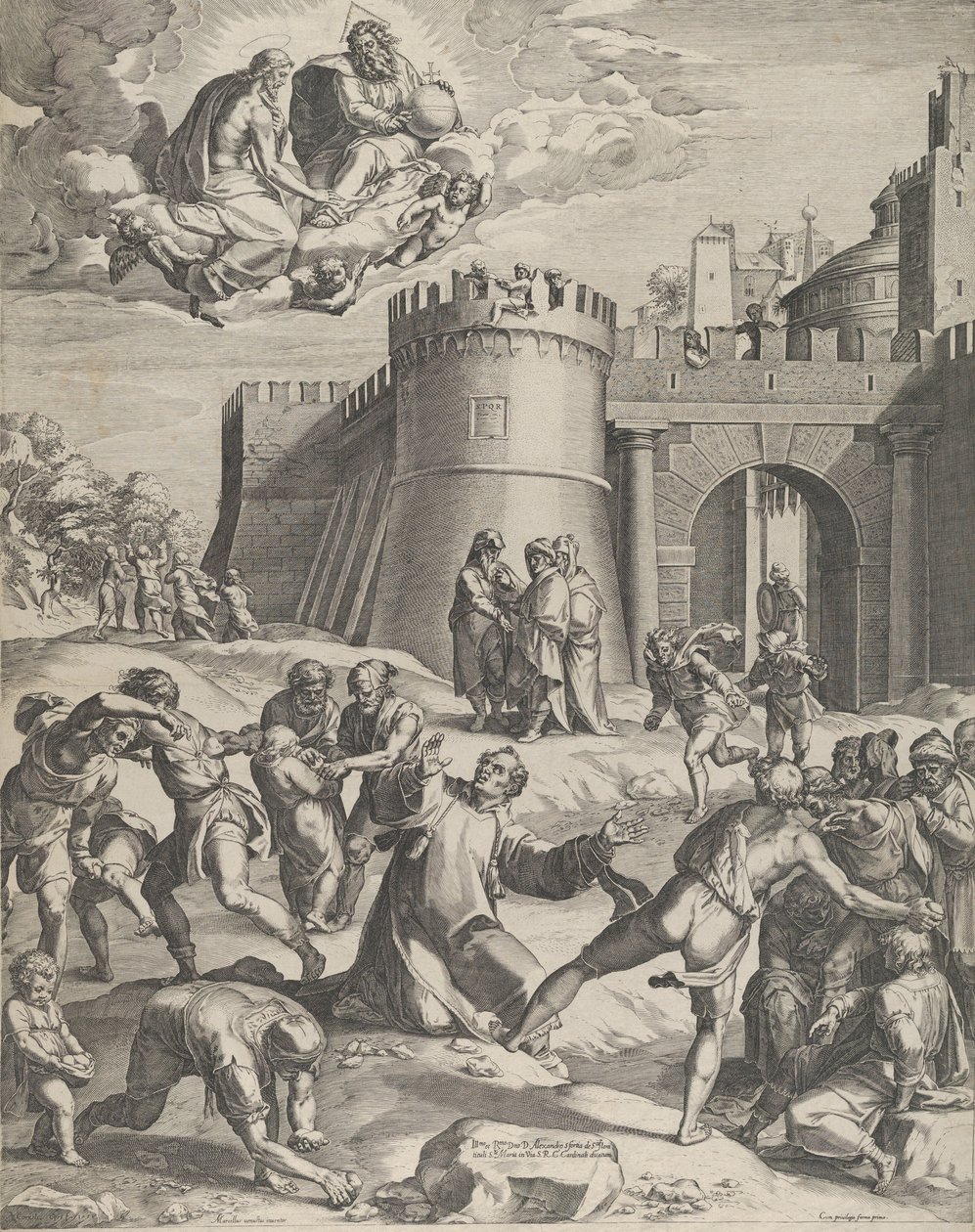 Pyhän Stefanoksen marttyyrikuolema, 1576. tekijältä Cornelis Cort