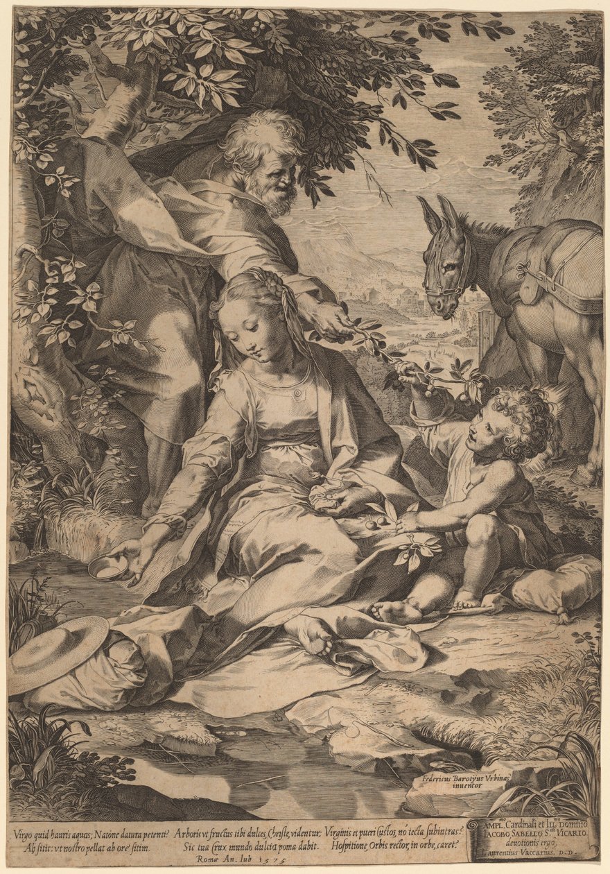 Loput palatessa Egyptistä tekijältä Cornelis Cort after Federico Barocci