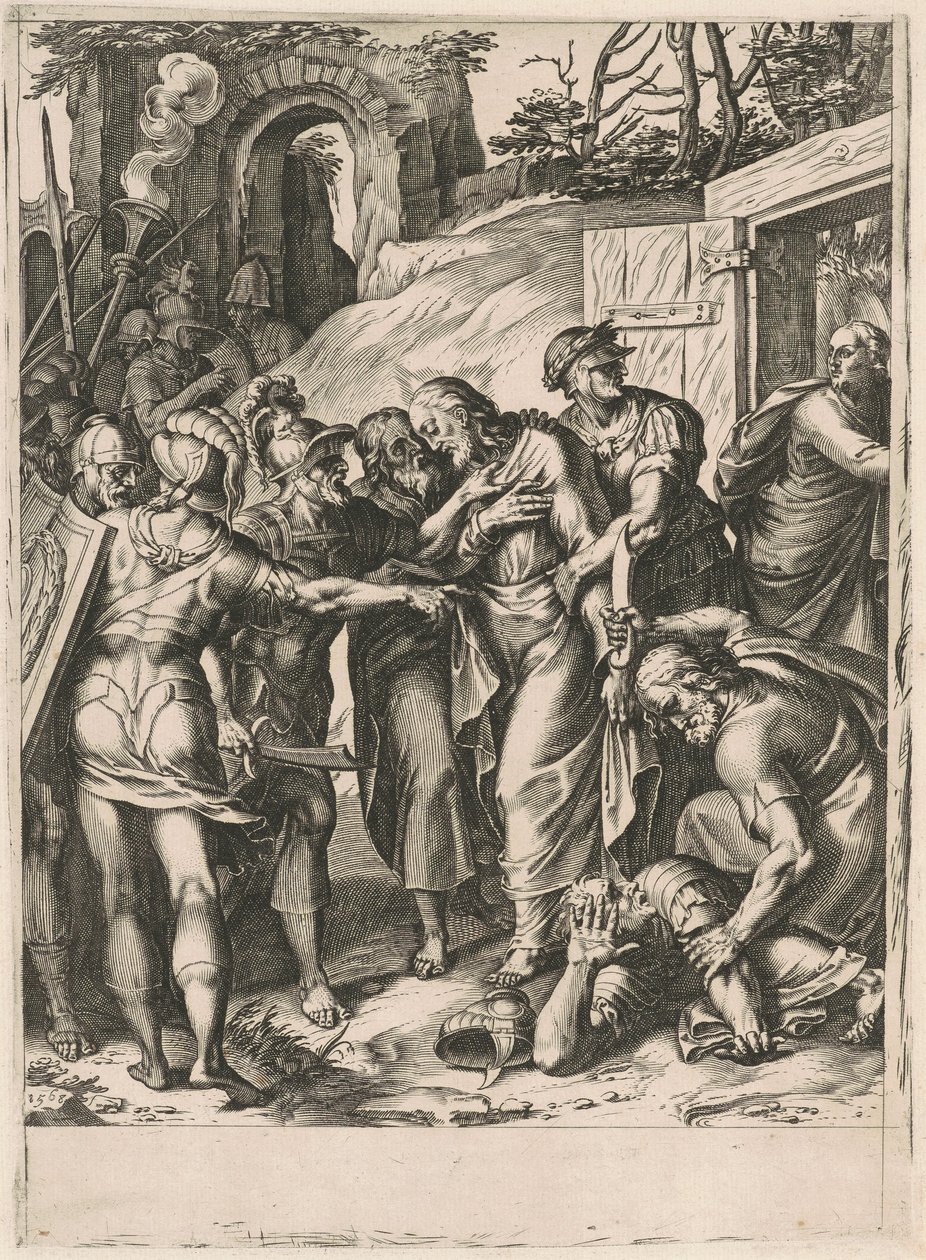 Kristuksen pettäminen tekijältä Cornelis Cort, after Girolamo Muziano